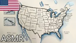 ASMR Map Drawing USA &ndash; No Talking | Relaxing Pencil Sounds & Soft Sketching