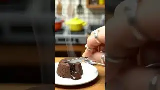 Mini Chocolate Lava Cake Dream! 🍫 #TinyBaking
