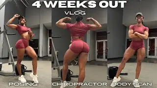 4 WEEKS OUT 💪🏽| Prep update | body scan | chest & shoulders |chiropractor | posing