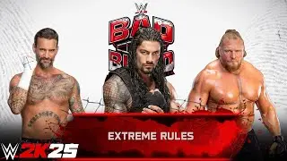 WWE 2k25 - Cm Punk vs Roman vs Brock: Extreme Rules Match at Bad Blood 