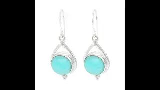 ASHA Jewelry - Amazonite Boho Style Sterling Silver Earrings