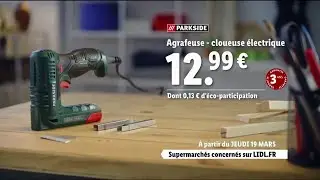 Lidl Agrafeuse - cloueuse &eacute;lectrique Parkside (19/03) Pub 30s