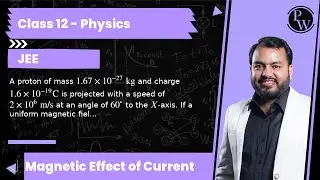 A proton of mass 1.67 &times; 10^-27&nbsp;kg and charge 1.6 &times; 10^-19C is projected with a speed of 2 &times; 10^6&nbsp;...