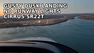 Cirrus SR22T landing in Bar harbor Maine with no runway lights #airport #aviation #video 