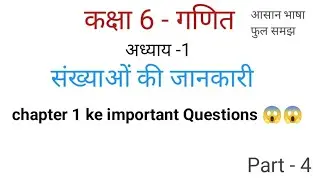 Class 6 Maths Chapter 1 Part 4 | Exam Important Questions