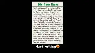 My Free Time// Hard Writing// Paragraph 😍😍#education #writing #learnenglish #learning