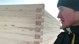 Рубка из лафета, угол в лапу топором! 