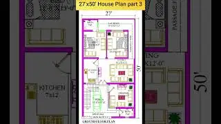 27x50 House Plan with 3BHK | Perfect Layout for Modern Livin Part 2