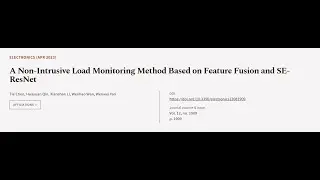 A Non-Intrusive Load Monitoring Method Based on Feature Fusion and SE-ResNet | RTCL.TV