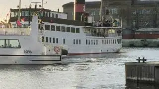 SS Stockholm leaving dock