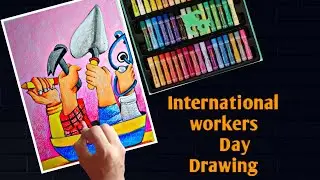 international workers day drawing|world labour  day drawing|world labour day drawing in pastelcolour