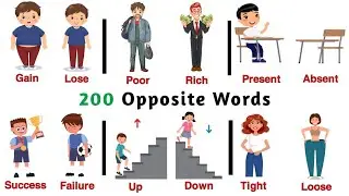 Learn 200 Opposite words for beginners & kids - in 12 minutes | english sentences