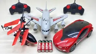 New RemoteControl RC Flying Helicopter with Rechargeable Light Car and Airplane Unboxing & Testing😍