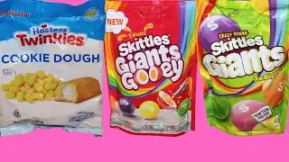 Hostess Twinkies Cookie Dough, Fruits Skittles Giants Gooey, Crazy Sours Skittles Giants Review