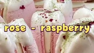 Macarons ROSE-Raspberry / Decoration#Macarons Rose Rasberry