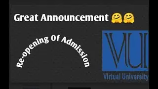 Announcement for re-opening of admission |Vu admissions reopened-Spring 2022| important anouncement.