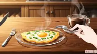 Anime style aesthetic breakfast vibes | No talking | cooking and eating breakfast 🍳 😍 #anime #asmr