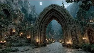 Secret City Beyond the Ancient Archway of Stone | Medieval Fantasy Music & Animated Ambience