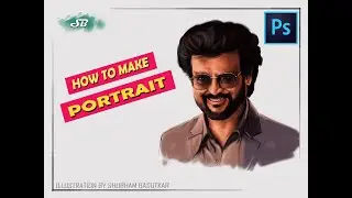 Realistic Digital Painting ..Full Tutorial On Photoshop With Sketching ..Rajinikanth Portrait