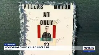 Community visits memorial for 12-year old killed in crash