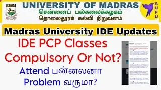Madras University IDE PCP Classes Students Doubts And Answers 👍