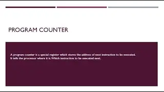 #Topic 7 - Program Counter