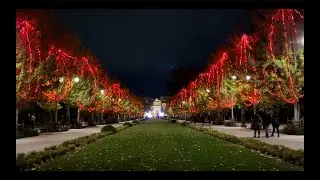 Madrid Walking Tour : Luces de Navidad parte 2 I Calle de Velázquez y El Retiro  I 4K
