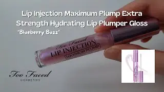 Too Faced Lip Injection Maximum Plump Hydrating Lip Plumper Gloss Blueberry Buzz/ Let's Swatch It