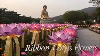 Make unique ribbon lotus flowers for Buddha's birthday
