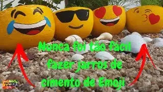 Vasinho de cimento Emoji (Emoticon) passo a passo DIY/  Cómo hacer Macetas de cemento paso a paso