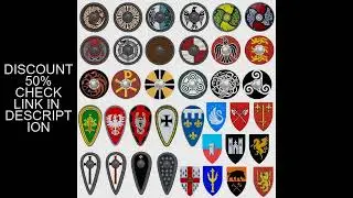Medieval Military MOC Shield Building Blocks Soldier Figure Crusader Weapon Accessories DIY Mini Bri