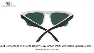 Spy HELM Sunglasses Whitewall Happy Gray Green Polar with Black Spectra Mirror   0 0 7 3