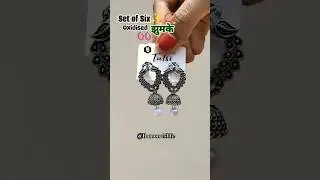 Set Of 6 Oxidised Silver Jhumke under Rs 150😱  #jhumka #shorts #meeshohaul #meeshofinds #ytshorts