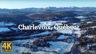 Winter's Embrace: 4K Aerial Views of Charlevoix, Qu&eacute;bec | Relaxing Music