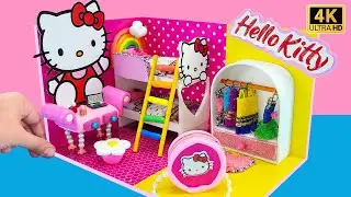 Build Hello Kitty Miniature House with Bunk Bed and Makeup Table ❤️ DIY Miniature House