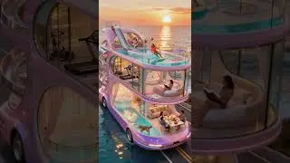 Would You Live in a Moving Pool House? 🌊🚐✨#MovingHome #DreamRV #PoolOnWheels #SunsetVibes