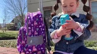 Tilami 18-inch Purple Alpaca Rolling Backpack for Kids