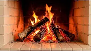 9 Hours - White Brick Fireplace with Alder