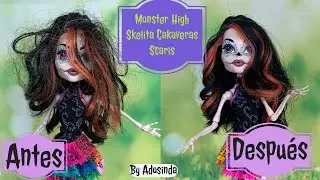 ✅COMO QUITAR PEGAMENTO DEL PELO MUÑECA. Restauración  Skelita Calaveras Monster High Scaris.