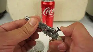 Colt 1851 Navy Civil War Revolver 2mm. Pinfire Gun Pearl vs Coca Cola can