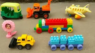 Toy train ko jod kr bnaya badi train 🤗 CNG auto jcb bulldozer aroplane wala cartoon!Adventure video 