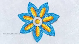Basic Flower Hand Embroidery | very easy Double Cast-on stitch amazing  florar Pattern #embroidery