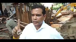 Goan Reporter :: AAP Leader Adv Amit Palekar visits The St Inez Gutter Slab Collapse site in Panjim