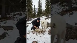 Brave Snow Wolf Mom and the Mysterious Old Man Save the Day #animals  #rescueanimals  #humanity