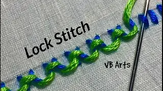 Lock Stitch | Hand embroidery Stitches for beginners | Poongodi&rsquo;s Channel | vb arts