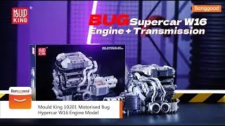 Mould King 10201 Motorised Bug Hypercar W16 Engine Model Brick Assembly Kit - Shop on Banggood