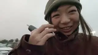 初滑りネコマ、ひとり。