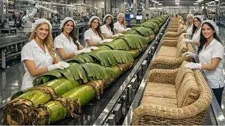 Engineering Marvel: Inside a Modern Banana Stem Factory & Banana Fiber Sofa Production Process