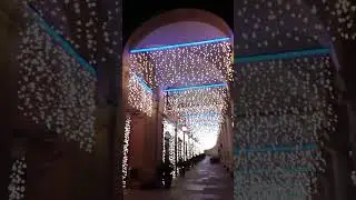 Beautiful magnificent extraordinary these Christmas lights in the city center Modena spectacular