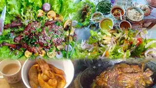 Family New Year party at home delicious 😋 food items 